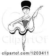 Cartoon Of A Vintage Black And White Caricature Of La Petite Adelaide Royalty Free Vector Clipart