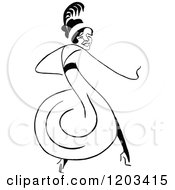 Cartoon Of A Vintage Black And White Caricature Of Gertrude Vanderbilt Royalty Free Vector Clipart