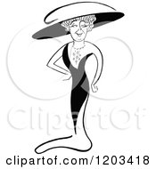 Cartoon Of A Vintage Black And White Caricature Of Lulu Glaser Royalty Free Vector Clipart