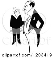 Cartoon Of A Vintage Black And White Caricature Of Marshall Montgomery Royalty Free Vector Clipart