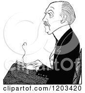 Cartoon Of A Vintage Black And White Caricature Of Max Beerbohm Royalty Free Vector Clipart by Prawny Vintage