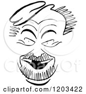 Cartoon Of A Vintage Black And White Caricature Of Nat Willis Royalty Free Vector Clipart