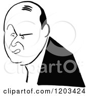 Cartoon Of A Vintage Black And White Man Arnold Daly Royalty Free Vector Clipart