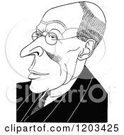 Poster, Art Print Of Vintage Black And White Caricature Of Charles Marriott