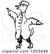 Clipart Of A Vintage Black And White Mr Duck Royalty Free Vector Illustration by Prawny Vintage