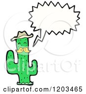 Cartoon Of A Saguaro Cactus Speaking Royalty Free Vector Illustration by lineartestpilot