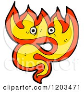 Cartoon Of A Flame Design Royalty Free Vector Illustration by lineartestpilot