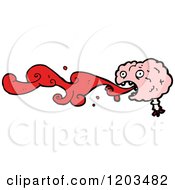 Cartoon Of A Bloody Brain Royalty Free Vector Illustration by lineartestpilot