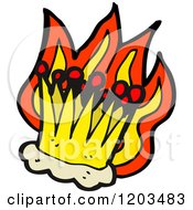 Cartoon Of A Flaming Crown Royalty Free Vector Illustration