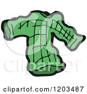 Cartoon Of A Green Shirt Royalty Free Vector Illustration by lineartestpilot