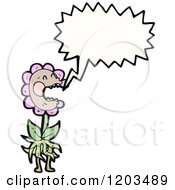 Cartoon Of A Pink Flower Speaking Royalty Free Vector Illustration