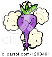 Cartoon Of A Purple Turnip Royalty Free Vector Illustration