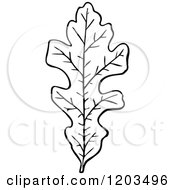 Clipart Of A Vintage Black And White Leaf Royalty Free Vector Illustration