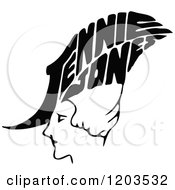 Clipart Of A Vintage Black And White Jennie Jones Royalty Free Vector Illustration