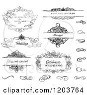 Poster, Art Print Of Sketched Black And White Swirl Wedding Frames And Designs