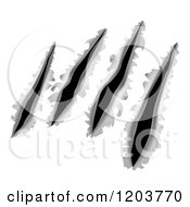 Cartoon Of Monster Gouges And Slashes Through Metal Royalty Free Vector Clipart by AtStockIllustration
