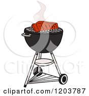 Poster, Art Print Of Barbeque Ribs Cooking On A Weber Charcoal Grill
