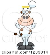 Cartoon Of A Dreaming Holy Cow Royalty Free Vector Clipart by Cory Thoman