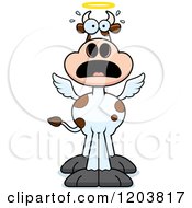 Cartoon Of A Scared Holy Cow Royalty Free Vector Clipart by Cory Thoman