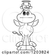 Cartoon Of A Black And White Bored Holy Cow Royalty Free Vector Clipart