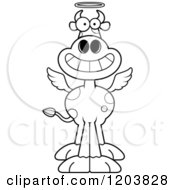 Cartoon Of A Black And White Grinning Holy Cow Royalty Free Vector Clipart by Cory Thoman