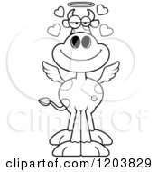 Cartoon Of A Black And White Bored Holy Cow Royalty Free Vector Clipart