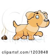 Poster, Art Print Of Cute Golden Retriever Puppy With Dog Poop