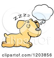 Poster, Art Print Of Cute Yellow Labrador Puppy Dreaming