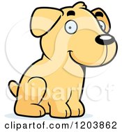 Poster, Art Print Of Cute Yellow Labrador Puppy Sitting
