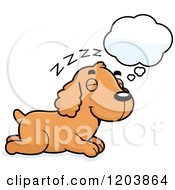 Poster, Art Print Of Cute Spaniel Puppy Dreaming