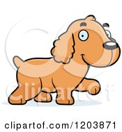 Poster, Art Print Of Cute Spaniel Puppy Walking