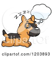 Poster, Art Print Of Cute German Shepherd Puppy Dreaming