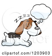 Poster, Art Print Of Cute Beagle Puppy Dreaming
