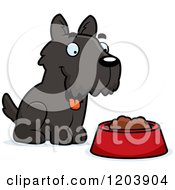 Poster, Art Print Of Cute Scottish Terrier Puppy By Dog Food