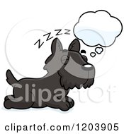 Poster, Art Print Of Cute Scottish Terrier Puppy Dreaming