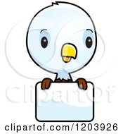 Poster, Art Print Of Cute Baby Bald Eagle Over A Sign