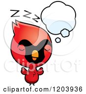 Poster, Art Print Of Cute Baby Cardinal Bird Sleeping