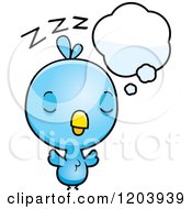 Poster, Art Print Of Cute Baby Blue Bird Sleeping