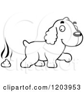 Poster, Art Print Of Black And White Cute Spaniel Puppy And Pile Of Poop