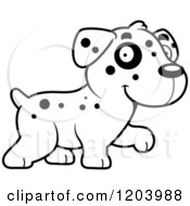 Poster, Art Print Of Black And White Cute Dalmatian Puppy Walking