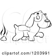 Poster, Art Print Of Black And White Cute Beagle Puppy And Fresh Poop