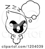 Cartoon Of A Black And White Cute Baby Cardinal Bird Sleeping Royalty Free Vector Clipart by Cory Thoman