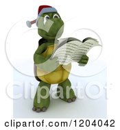 Poster, Art Print Of 3d Tortoise Singing Christmas Carols