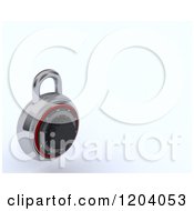 Poster, Art Print Of 3d Round Combination Lock On Shaded White 2