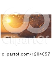Poster, Art Print Of 3d Sunset Over Coastal Mountains