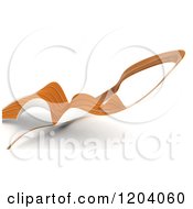 Clipart Of A 3d Abstract Wavy Orange Ribbon Royalty Free CGI Illustration