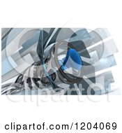 Clipart Of A 3d Abstrat Metal Flower Or Speaker And Shards Royalty Free CGI Illustration