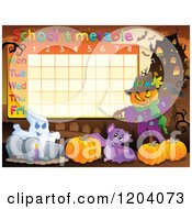 Poster, Art Print Of Halloween School Time Table