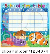 Poster, Art Print Of Marine Fish School Time Table