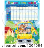 Poster, Art Print Of School Children Time Table Of Kids On A Bus